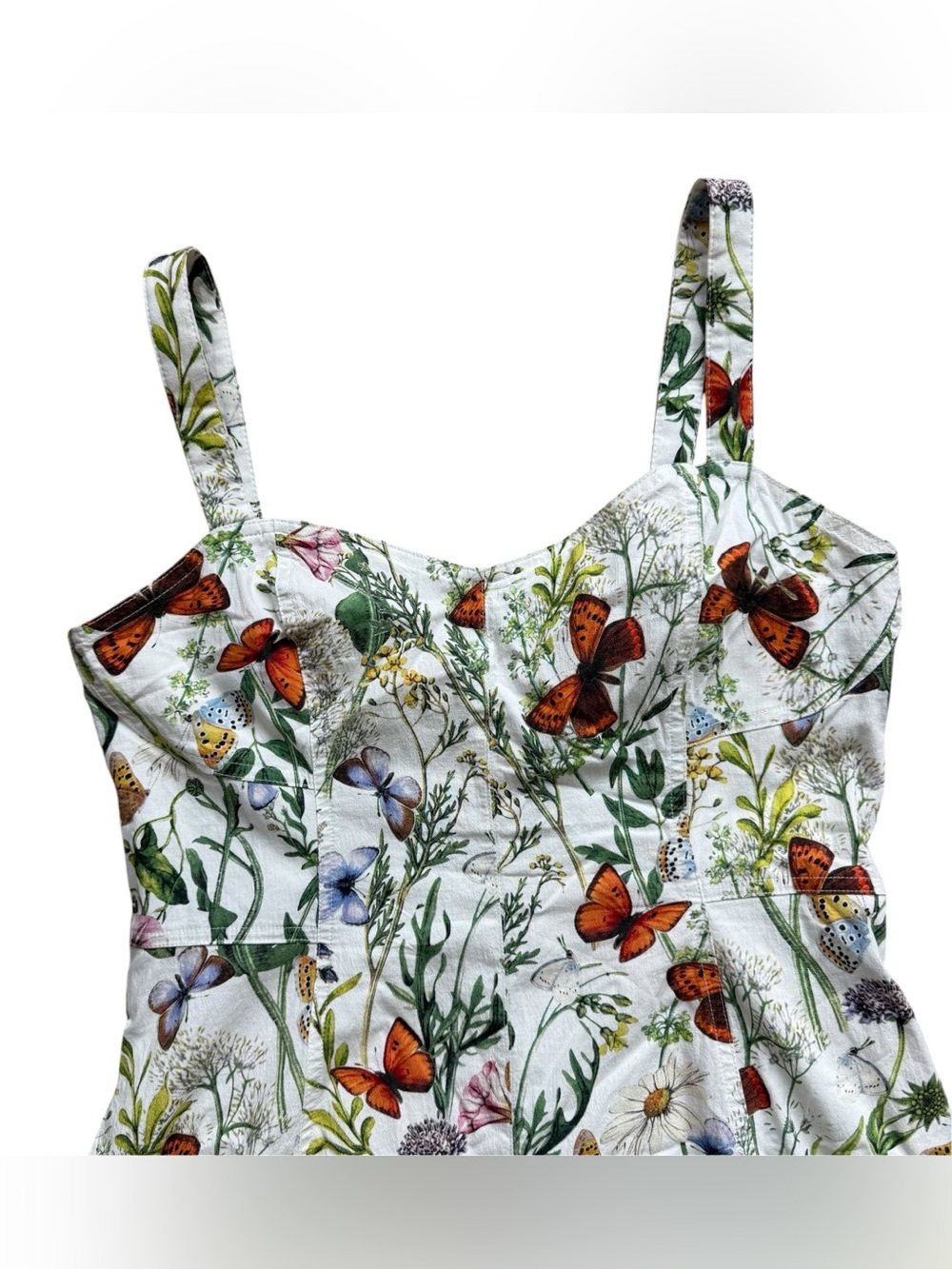 Avec Les Filles Butterfly Floral Botanical Fit Flare Midi Dress 12 Wedding Guest - Picture 6 of 16